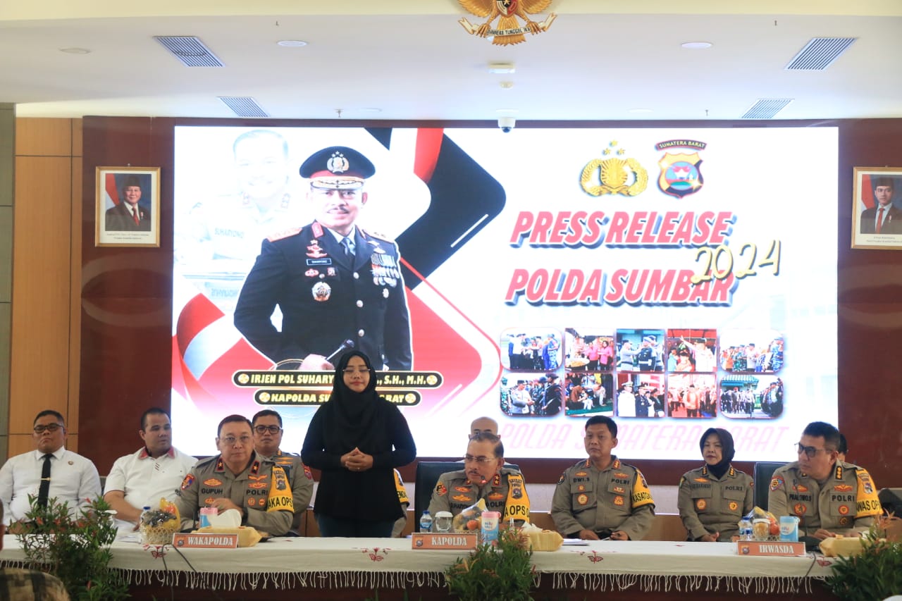 Press Release Akhir Tahun 2024, Kapolda&nbsp; Sumbar Ajak Masyarakat Tidak Euforia menyambut Malam Pergantian Tahun