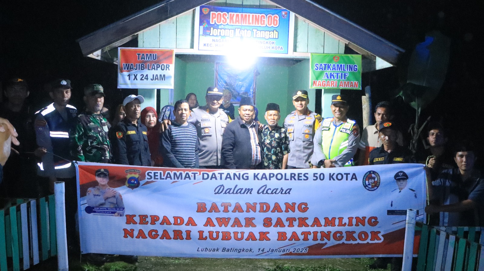 Kapolres 50 Kota Gelar Kegiatan Batandang Kepada Awak Satkamling untuk Perkuat Kerjasama dengan Awak Satkamling di Kecamatan Harau