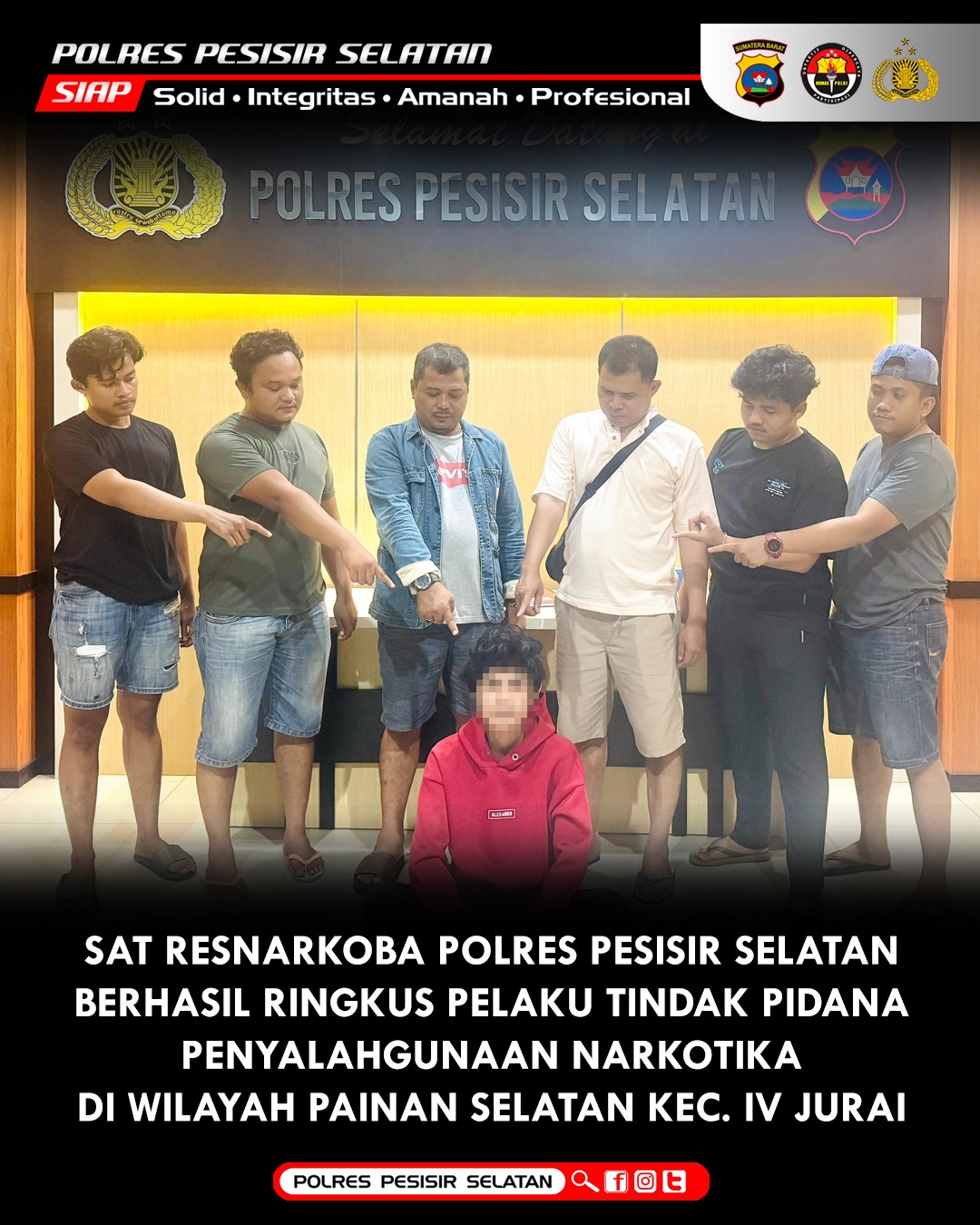 Lagi dan Lagi, Kurun Waktu Singkat, Sat Resnarkoba Polres Pesisir Selatan Kembali Ringkus Pelaku Penyalahgunaan Narkotika Di Wilayah Nagari Painan Selatan.