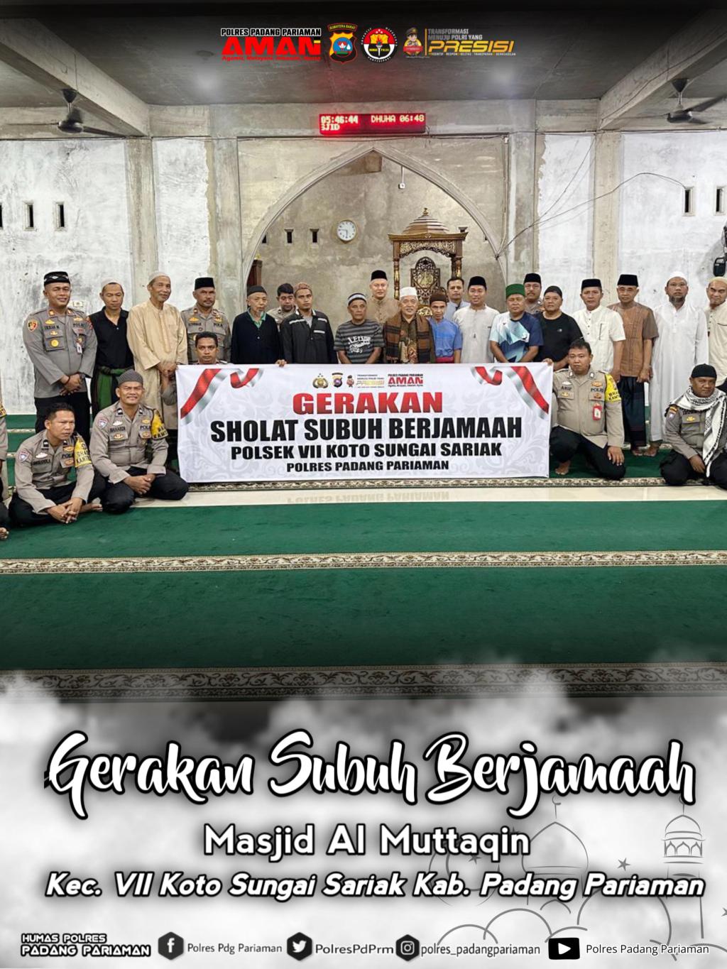 Gerakan Subuh Berjamaah, Ajang Silaturahmi dan Sosialisasi Keamanan oleh Kapolres Padang&nbsp;Pariaman