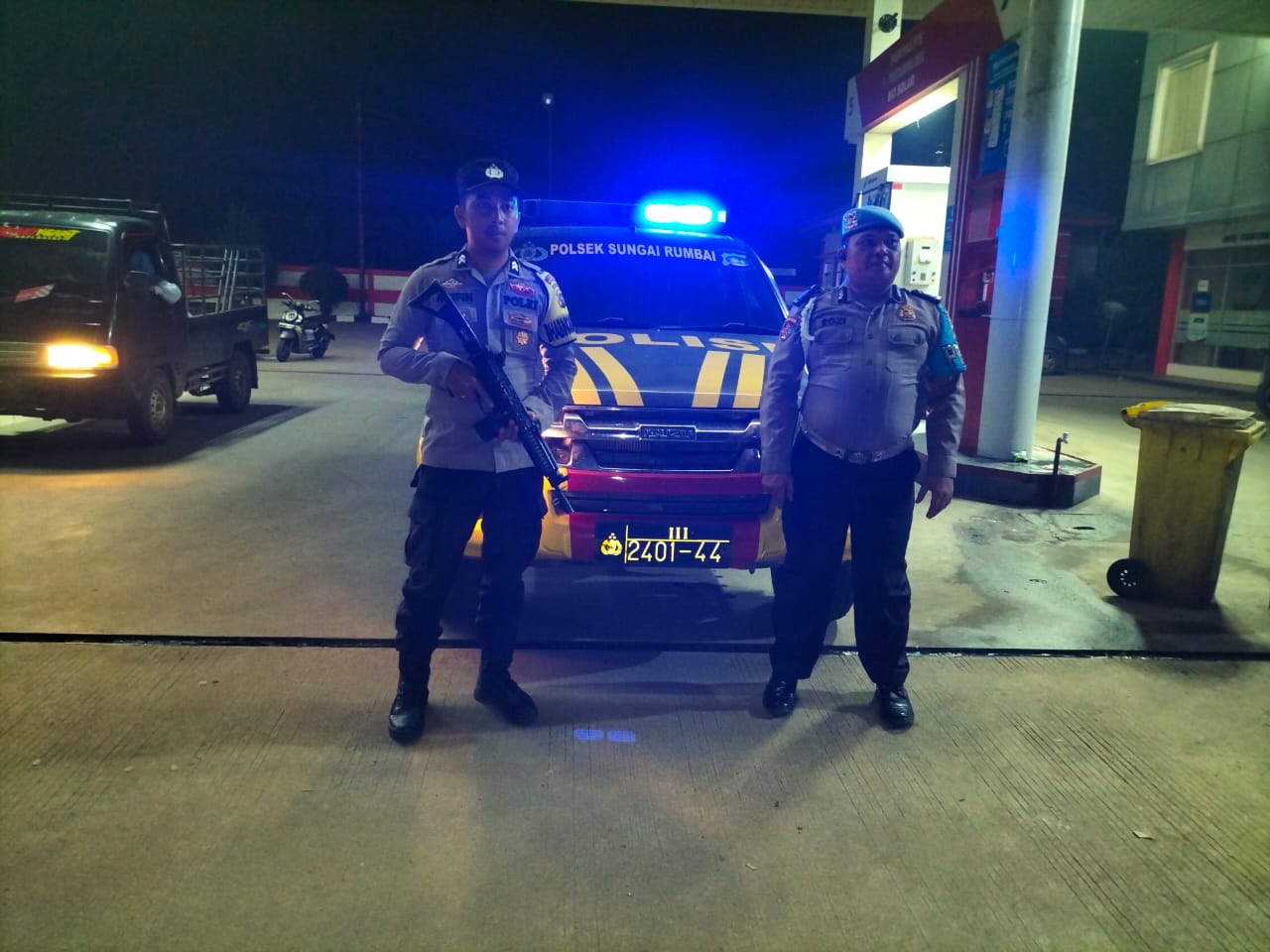 Patroli Malam Polsek Sungai Rumbai, Polres Dharmasraya Berjalan Aman dan Kondusif