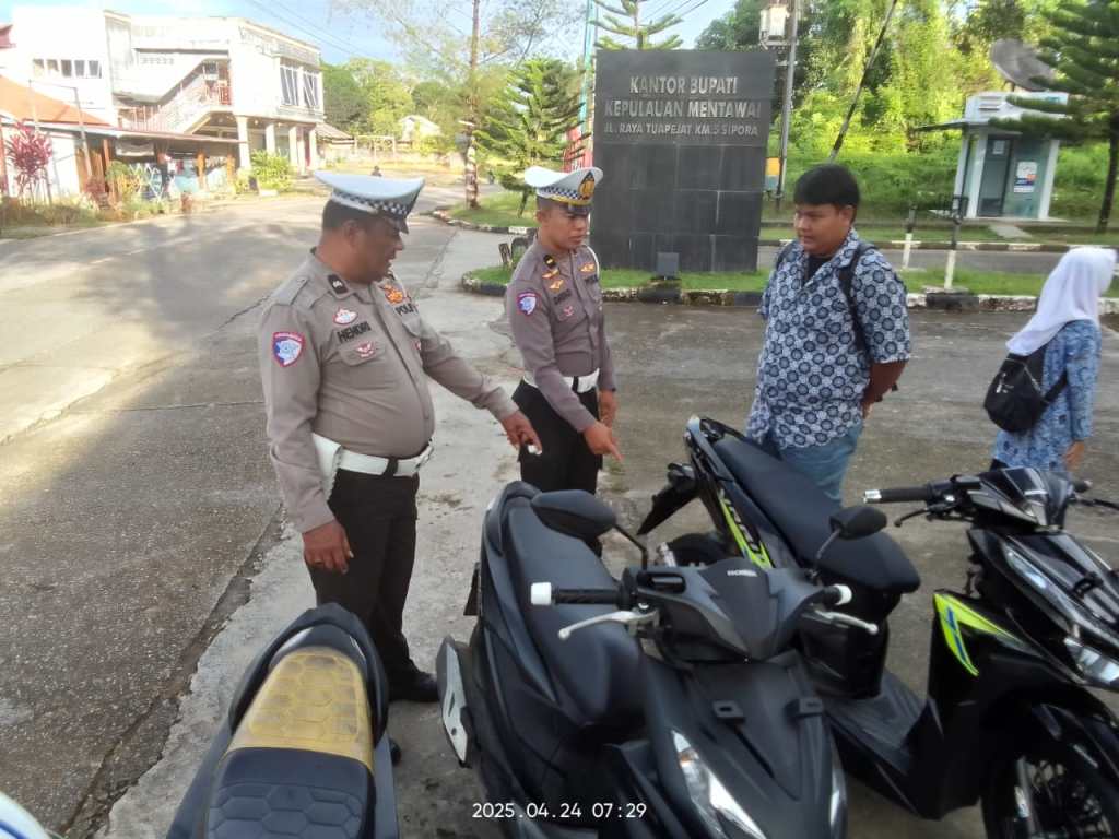 Aman dan Kondusif, Polres Kep Mentawai Gelar Kegiatan Preventif Pagi Jajaran Lalu&nbsp;Lintas