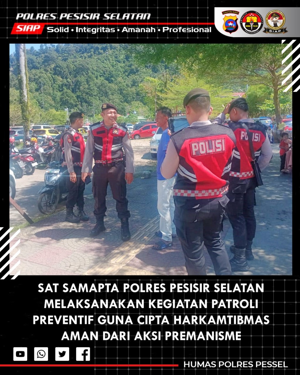 Upaya Preventif Perangi Premanisme dan Pungli, Sat Samapta Polres Pessel Lakukan Patroli&nbsp;Intensif