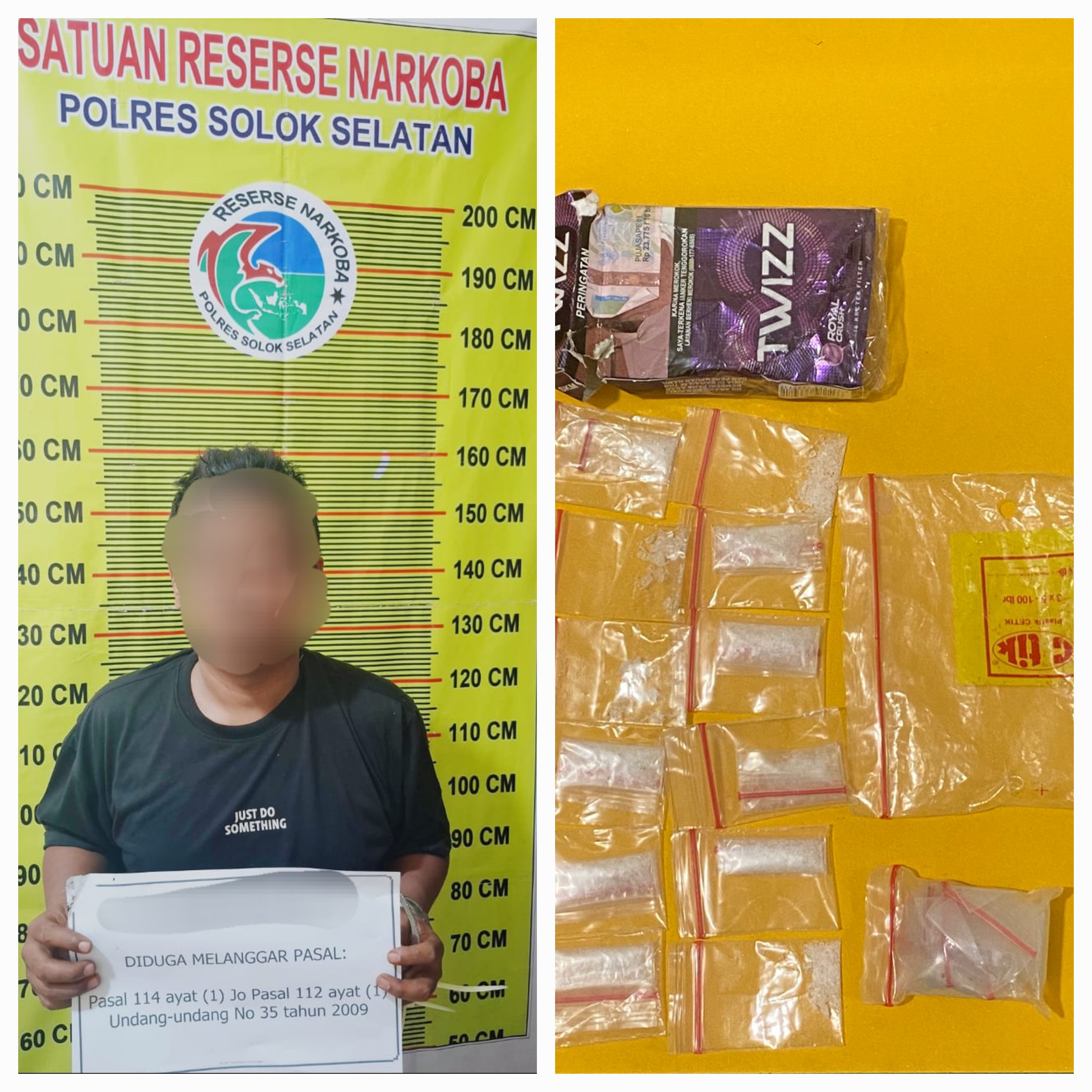 Polres Solsel Sita 12 Paket Sabu Siap Edar Dari Residivis Narkoba