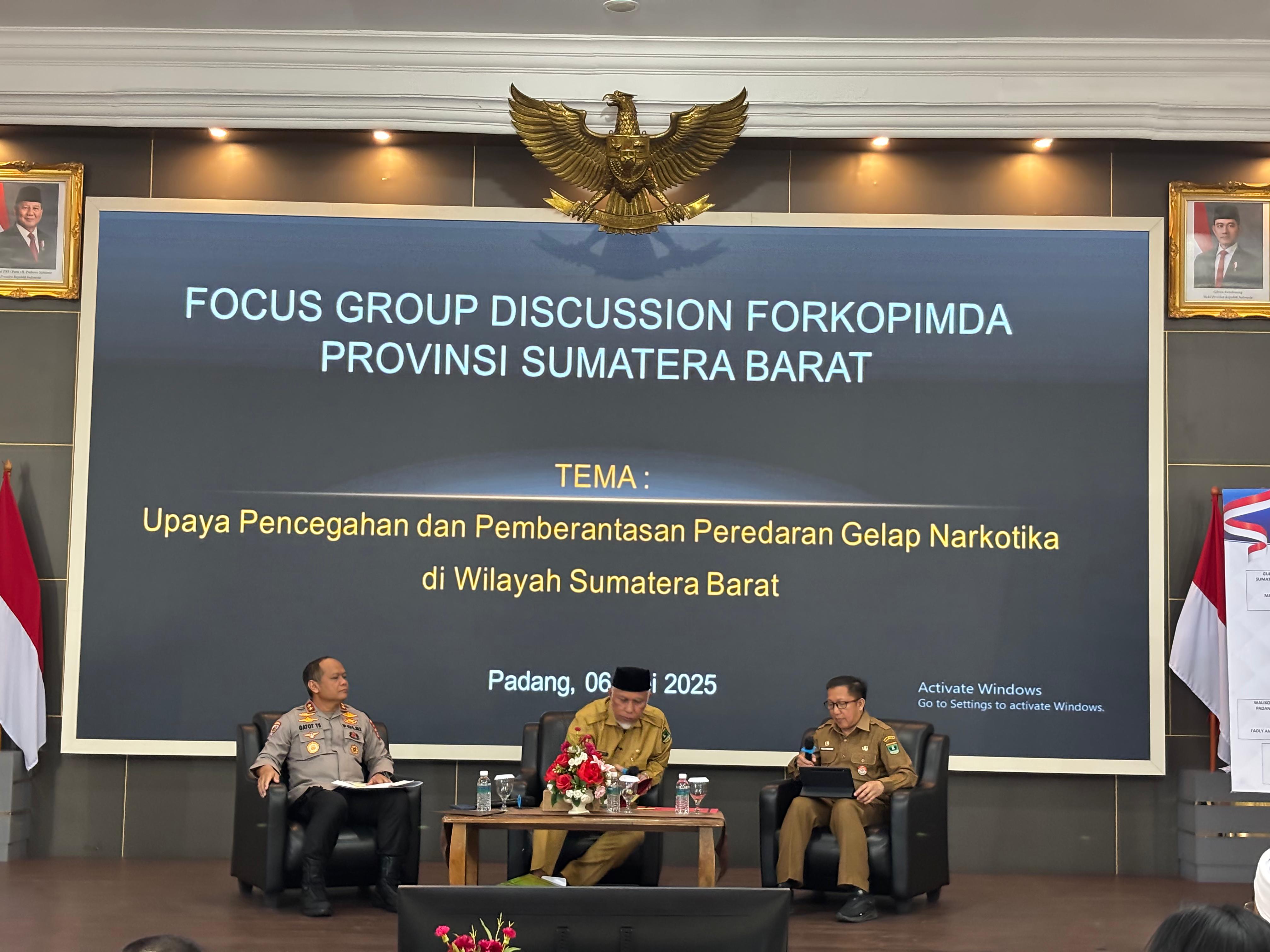 Hadiri FGD, Kapolda Sumbar : Sepakat Satukan Langkah Menekan Peredaran Narkoba