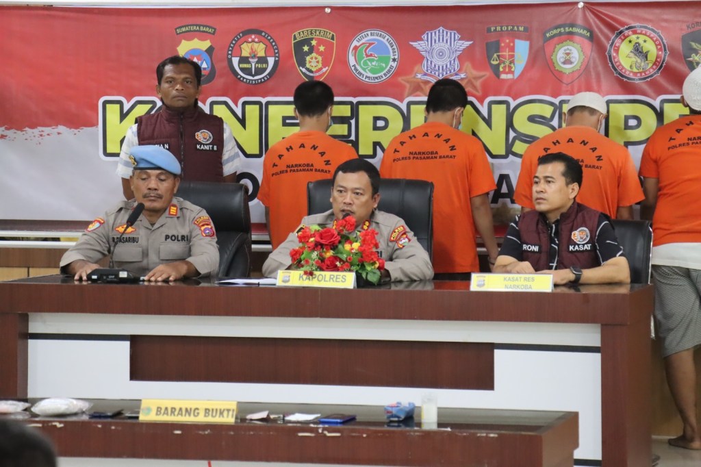 Polres Pasaman Barat Gelar Konferensi Pers Pengungkapan Tindak Pidana Peredaran&nbsp;Narkotika
