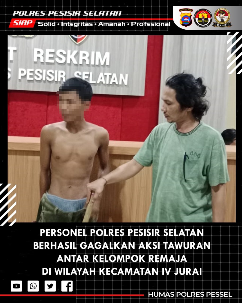 Gagalkan Aksi Tawuran Antar-Kelompok Remaja, Masyarakat Apresiasi Polres&nbsp;Pessel