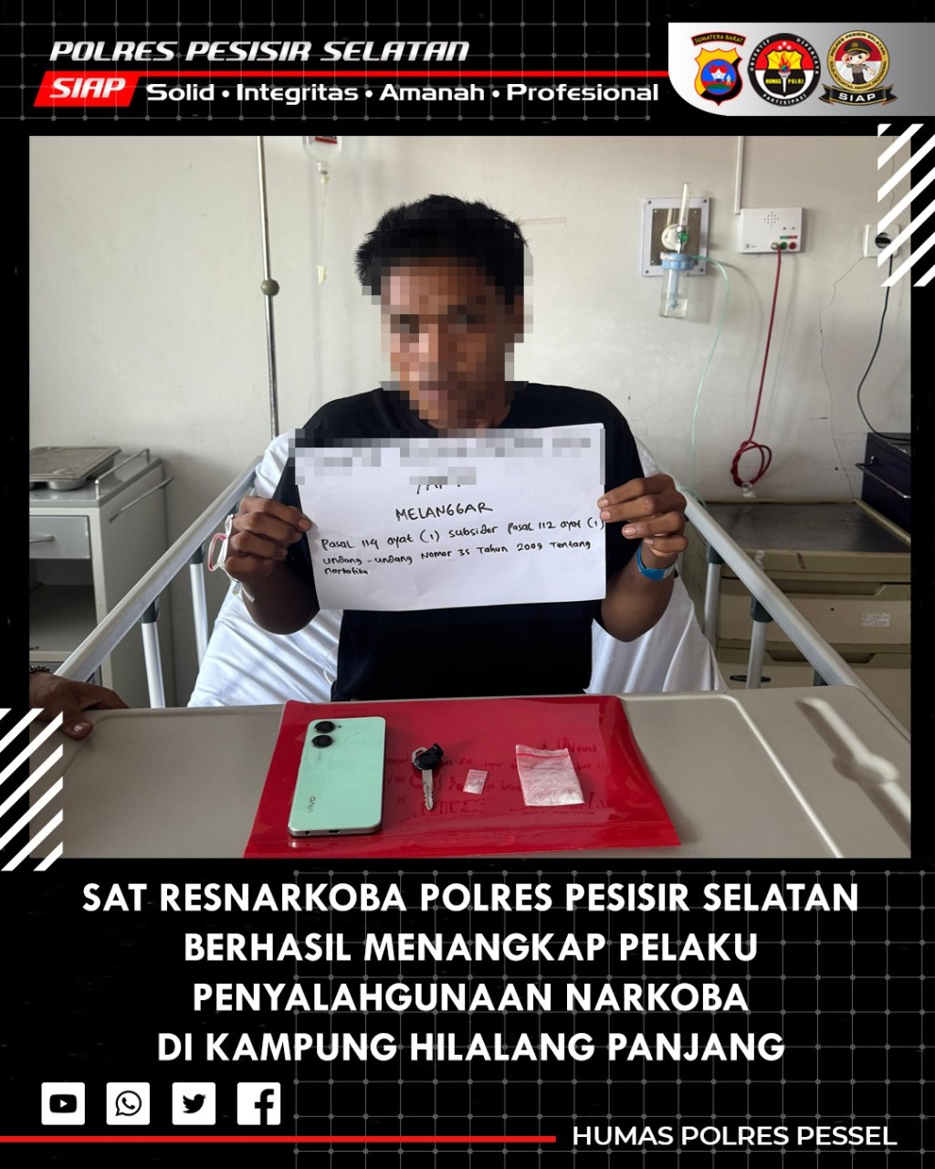 Diduga Edarkan Sabu, Satresnarkoba Polres Pessel Tangkap Satu Orang Oknum&nbsp;Mahasiswa