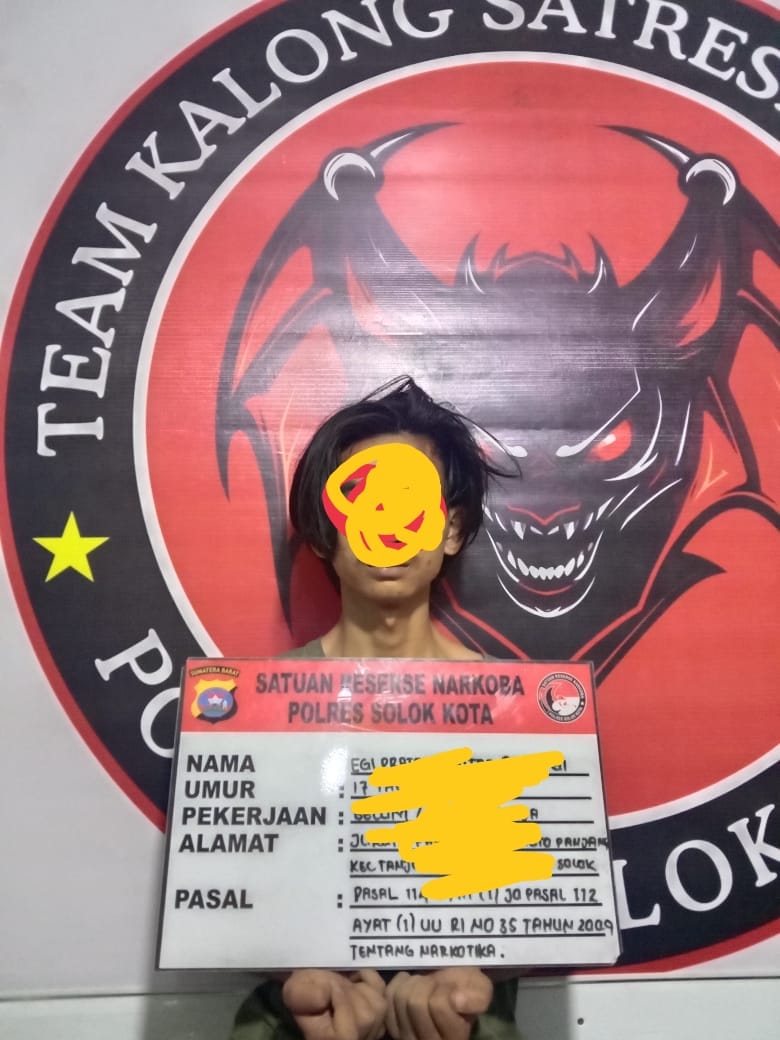 Satresnarkoba Polres Solok Kota kembali ungkap kasus Penyalahgunaan Narkotika Jenis Sabu seorang Anak di bawah umur