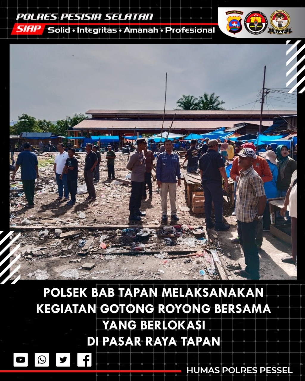 Kapolsek BAB Tapan Bersama Unsur Forkopimca dan Masyarakat Gelar Gotong Royong di Pasar Raya&nbsp;Tapan