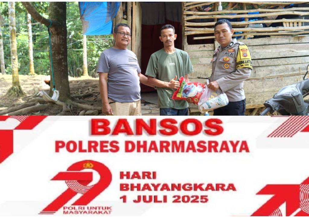 Bhabinkamtibmas Pulau Punjung Salurkan Bansos kepada Warga Kurang&nbsp;Mampu