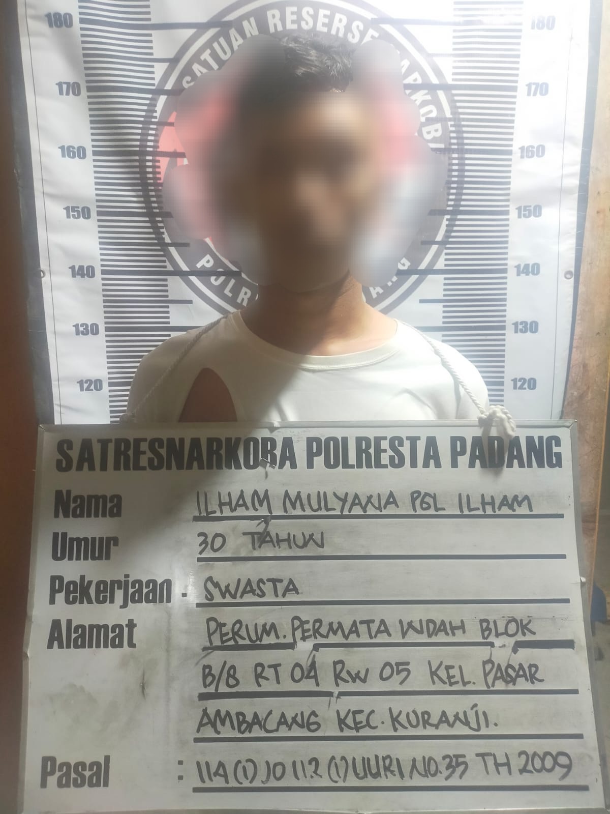 Diduga Simpan Sabu, Pria Asal Kuranji Ditangkap Tim Satresnarkoba Polresta Padang
