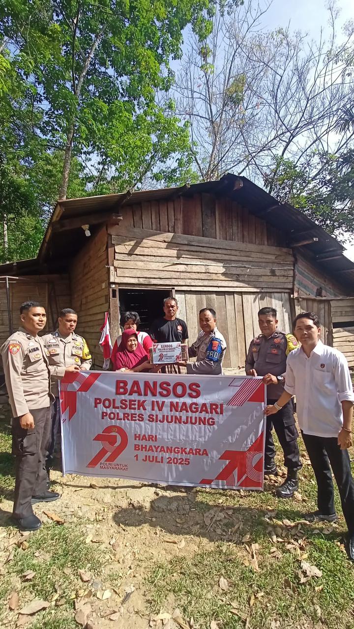 Dalam Rangka Menyambut HUT Bhayangkara Ke-79, Personel Polsek IV Nagari Melaksanakan Giat Bakti&nbsp;Sosial