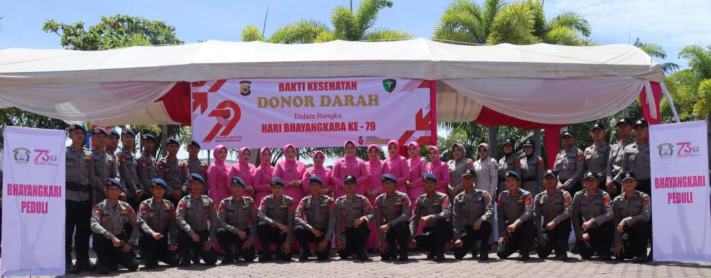 Polda Aceh Gelar Donor Darah pada Puncak Bakti Kesehatan Serentak Hari Bhayangkara&nbsp;ke-79