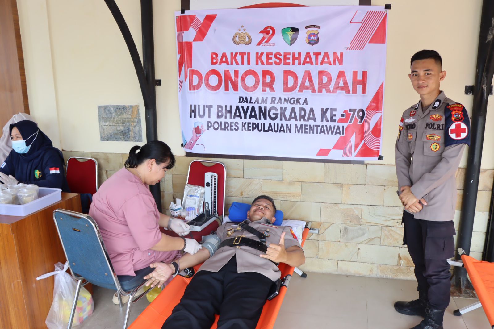 Polres Kepulauan Mentawai Gelar Donor Darah Sambut HUT Bhayangkara ke-79