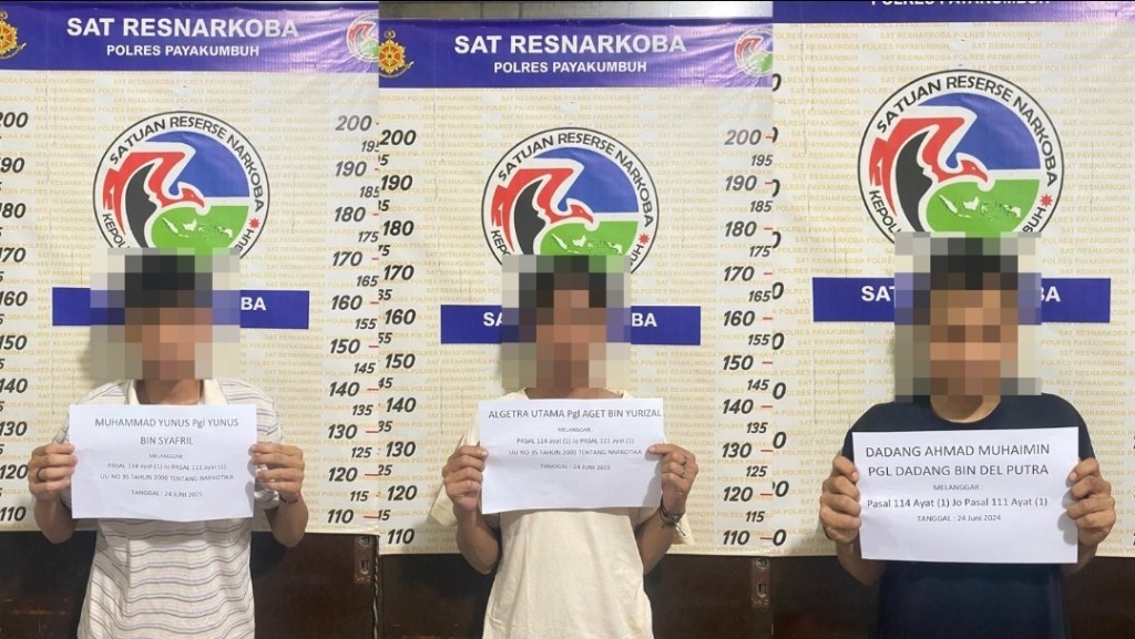 Polres Payakumbuh Tangkap Tiga Orang Tersangka Tindak Pidana&nbsp;Narkotika