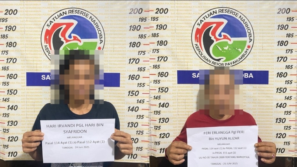 Transaksi Narkotika Jenis Sabu, Dua Orang Tersangka Diringkus Tim Buser Sat Narkoba Polres&nbsp;Payakumbuh
