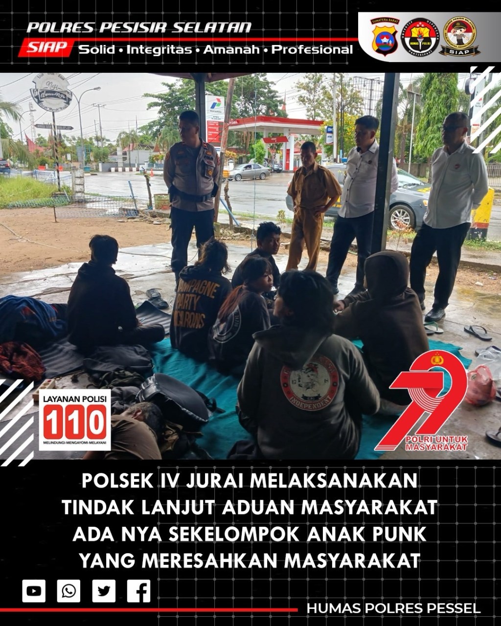 Polsek IV Jurai Tindak Lanjuti Laporan Warga Terkait Aktivitas Anak Punk di SPBU&nbsp;Sago