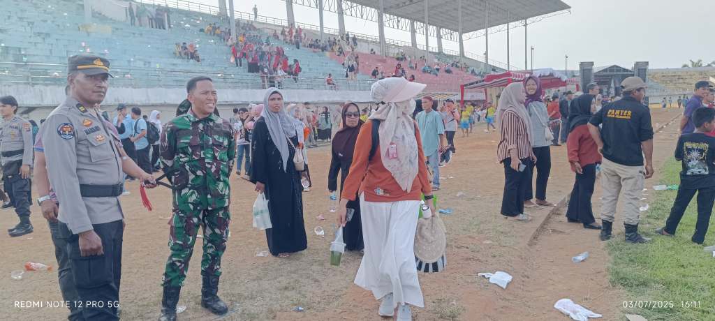 Polres Dharmasraya Bersama TNI, Brimob dan Satpol PP Sukses Amankan Kunjungan Menpora&nbsp;RI