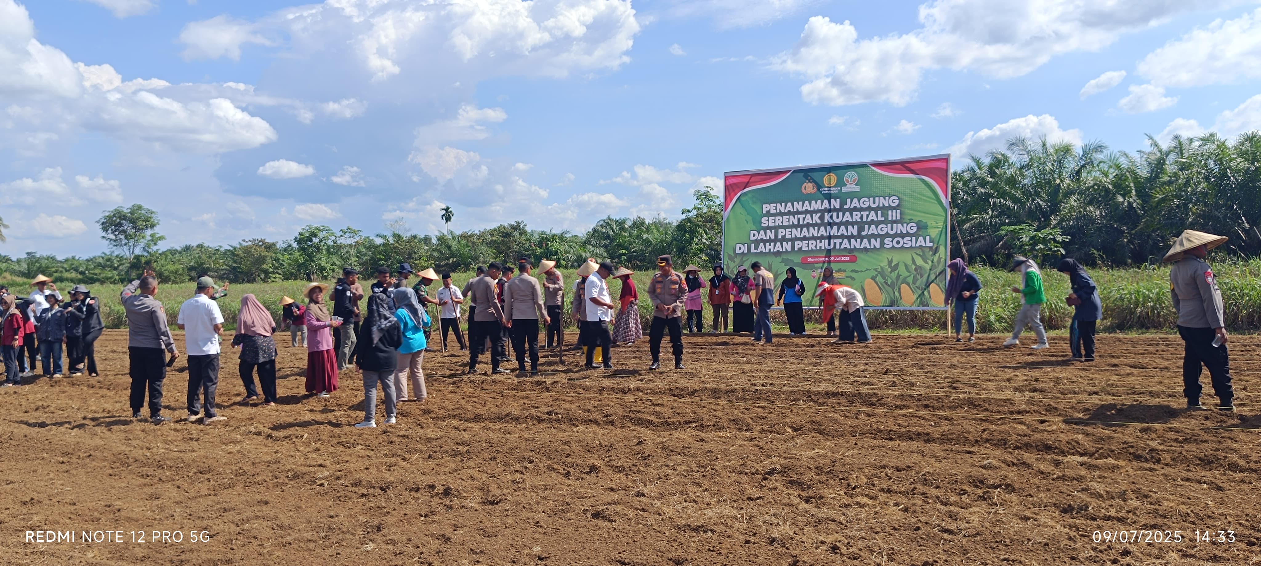 Polres Dharmasraya Tanam Jagung Serentak Kuartal III di Sungai Duo