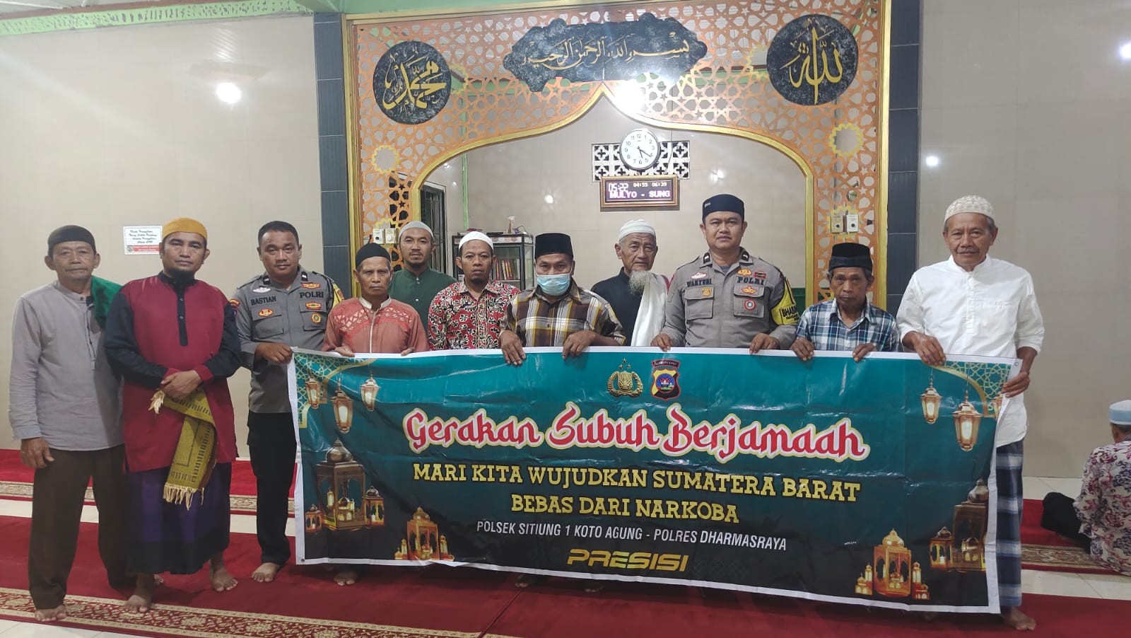 Safari Subuh Keliling Polsek Sitiung I Koto Agung, Jamaah Diingatkan Tertib Berlalu Lintas