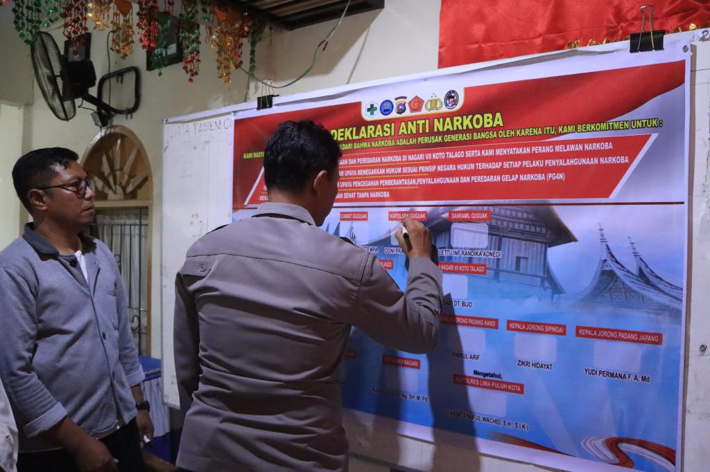 Kapolres 50 Kota Pimpin Deklarasi Kampung Bebas Narkoba di Nagari VII Koto&nbsp;Talago