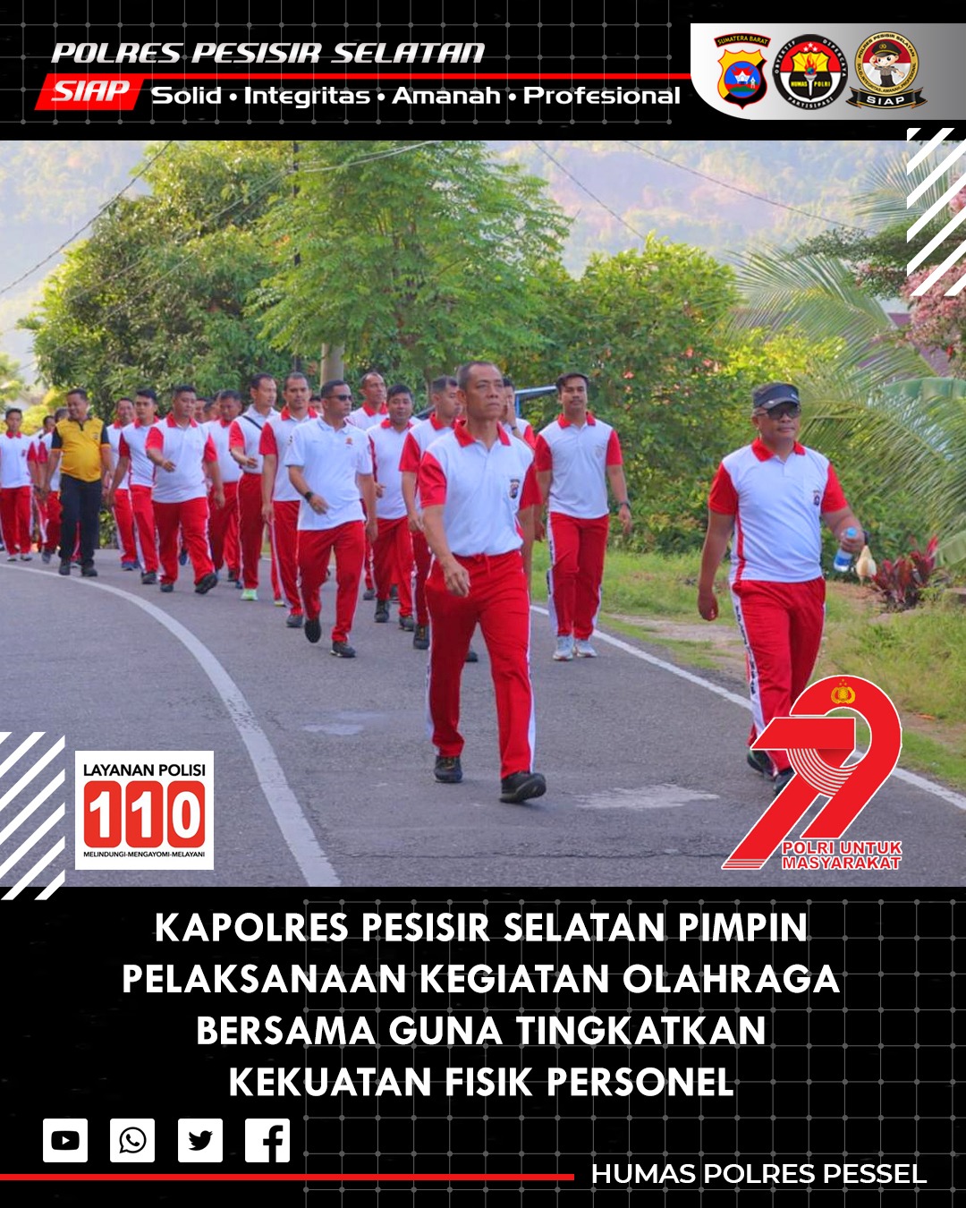 Pesisir Selatan Gelar Jalan Santai, Jaga Kebugaran dan Kekompakan Personel