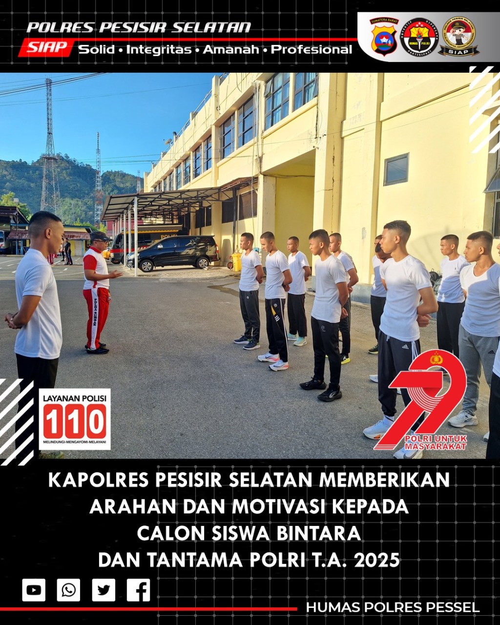 Kapolres Pesisir Selatan Pimpin Pembinaan Calon Siswa Bintara dan Tamtama Polri TA&nbsp;2025