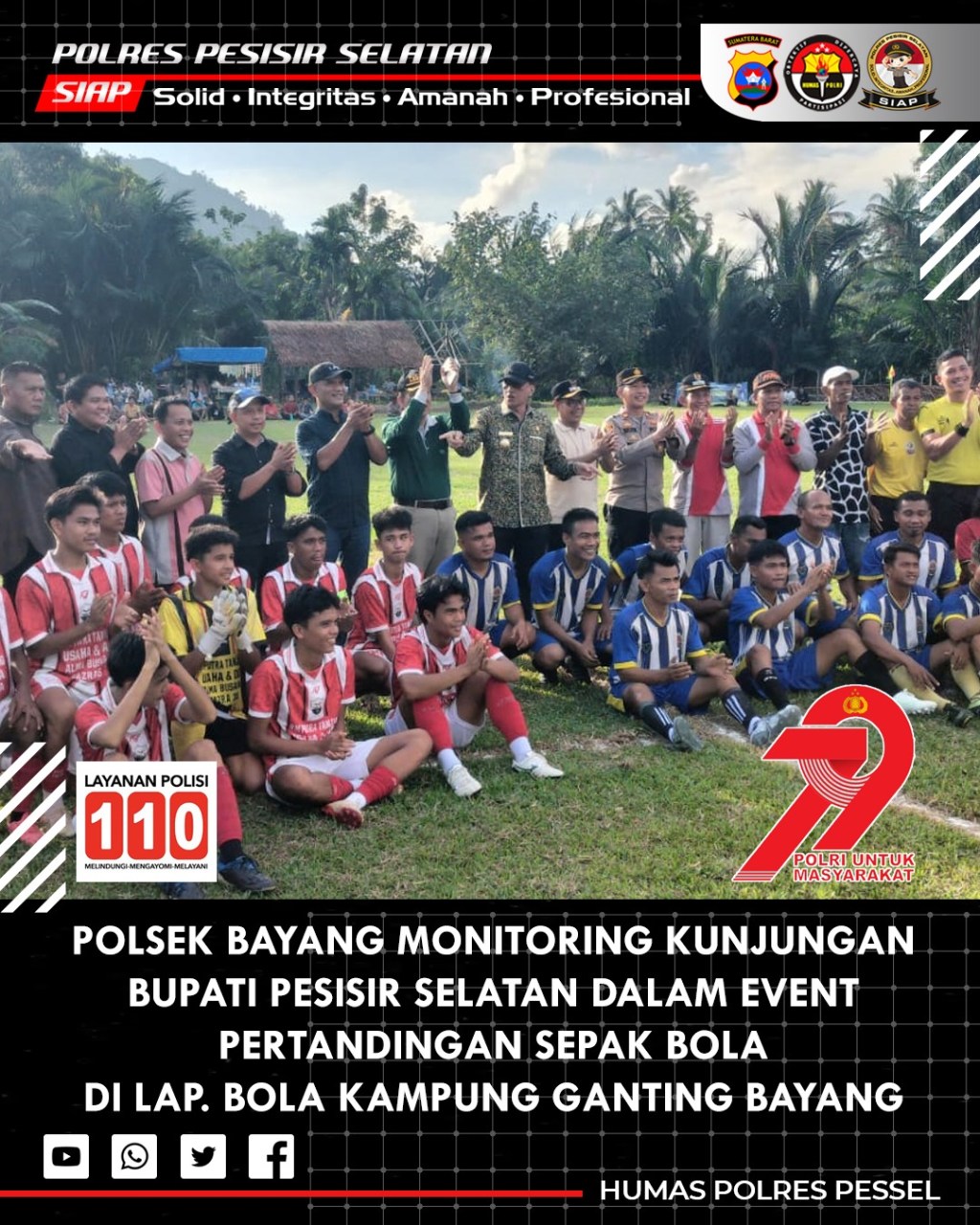 Kapolsek Bayang Hadiri Pembukaan Open Turnamen Bola Kaki Zulpian DPRD Cup&nbsp;1