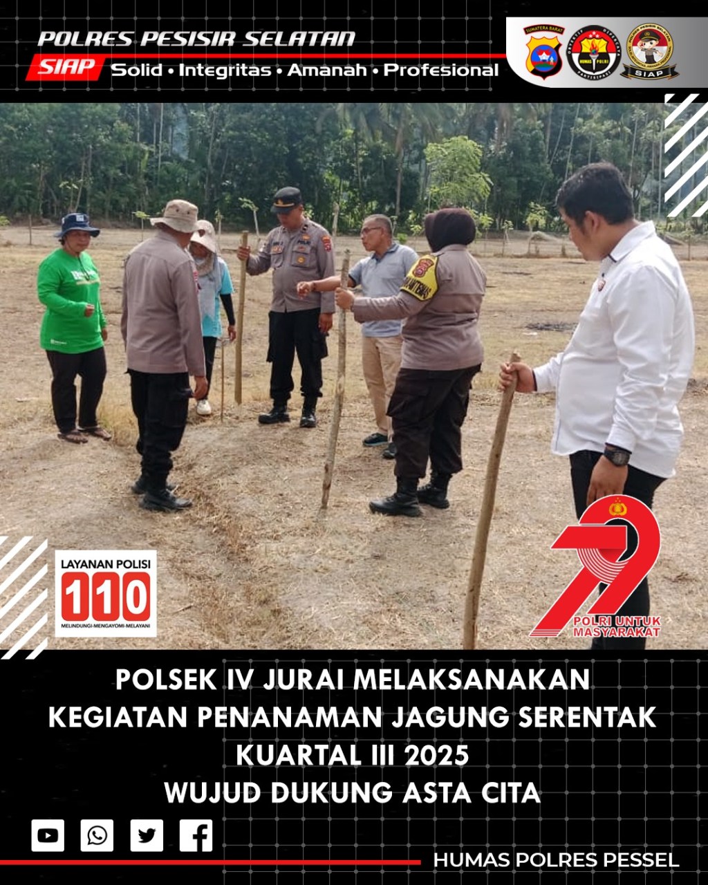 Polsek IV Jurai Giat Penanaman Jagung Serentak Kwartal III, Dukung Peningkatan Produksi&nbsp;Pangan
