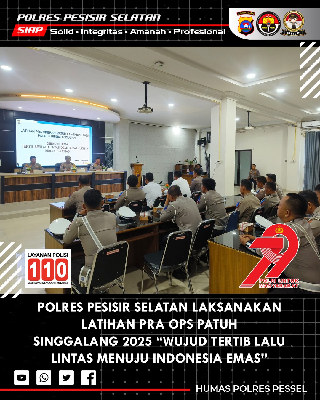 Polres Pesisir Selatan Gelar Lat Pra Operasi Patuh Langkisau 2025, Siap Tingkatkan Disiplin Berlalu Lintas