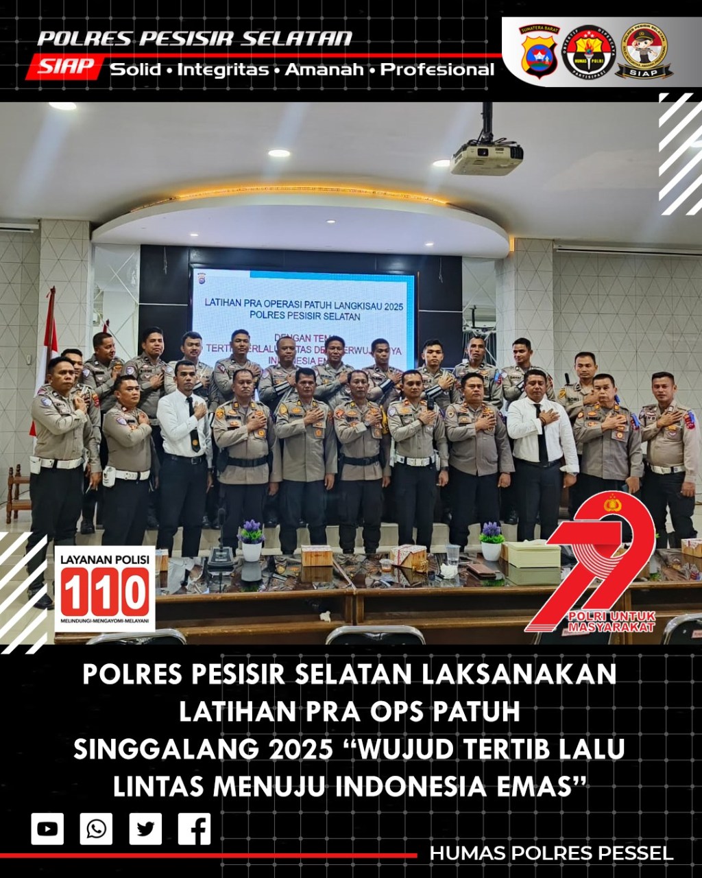 Polres Pesisir Selatan Gelar Apel Pasukan Operasi Patuh Langkisau 2025: Wujudkan Tertib Lalu Lintas Demi Indonesia&nbsp;Emas