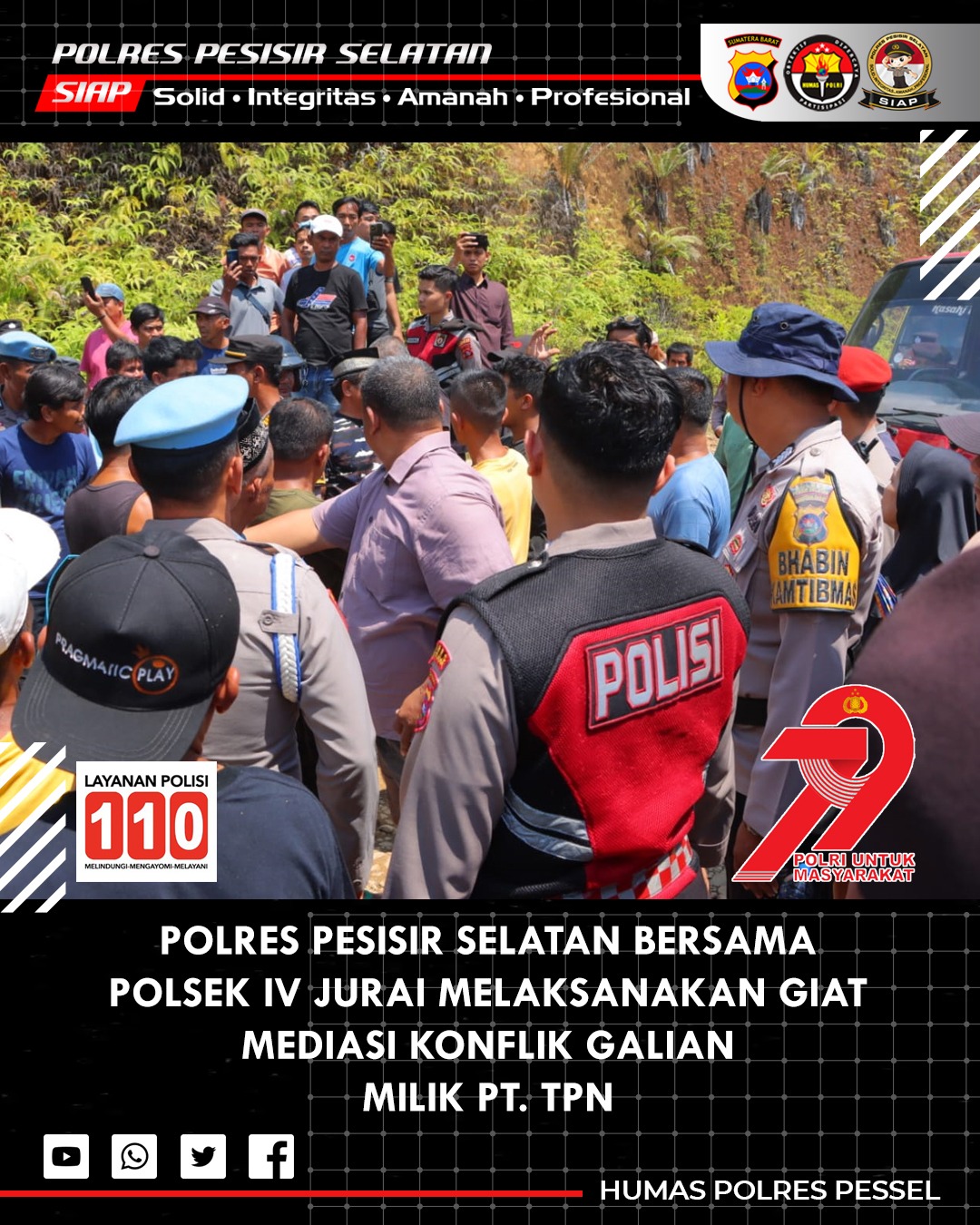 Polres Pesisir Selatan dan Polsek IV Jurai Mediasi Konflik Galian C, Hentikan Operasi PT Tiga Padusi Nusantara Sementara
