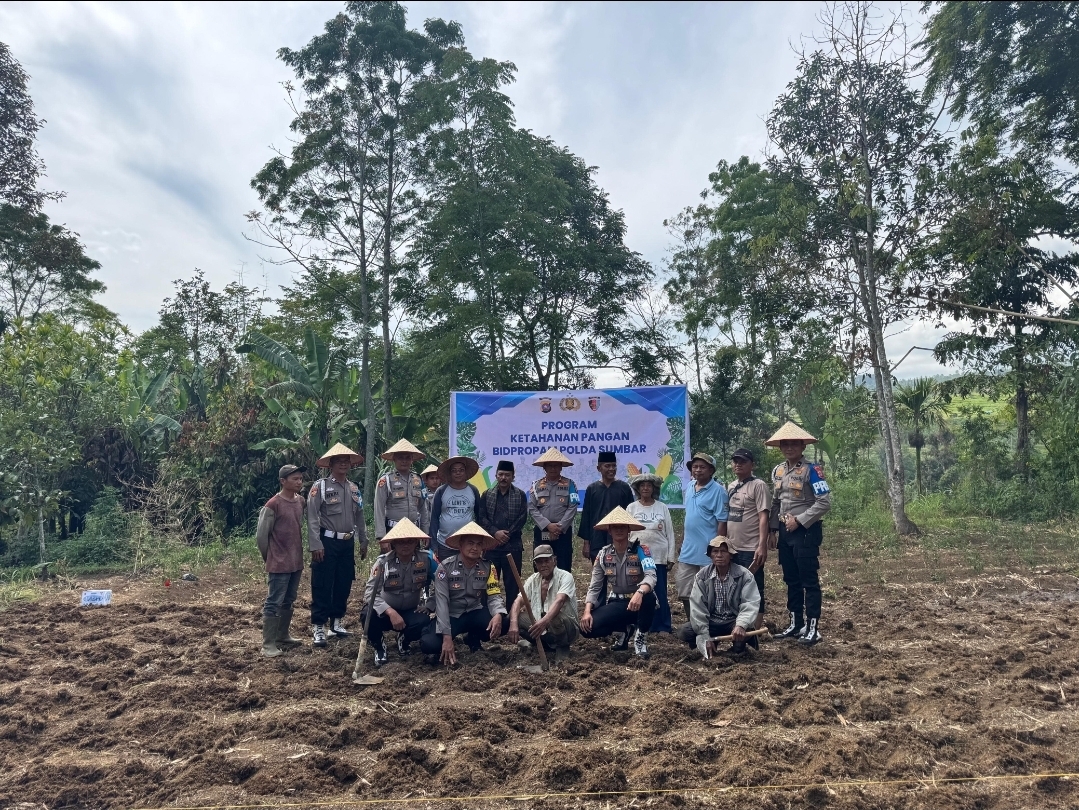 Dukung Ketahanan Pangan Nasional, Bidpropam Polda Sumbar Gelar Penanaman Jagung di Nagari Lasi