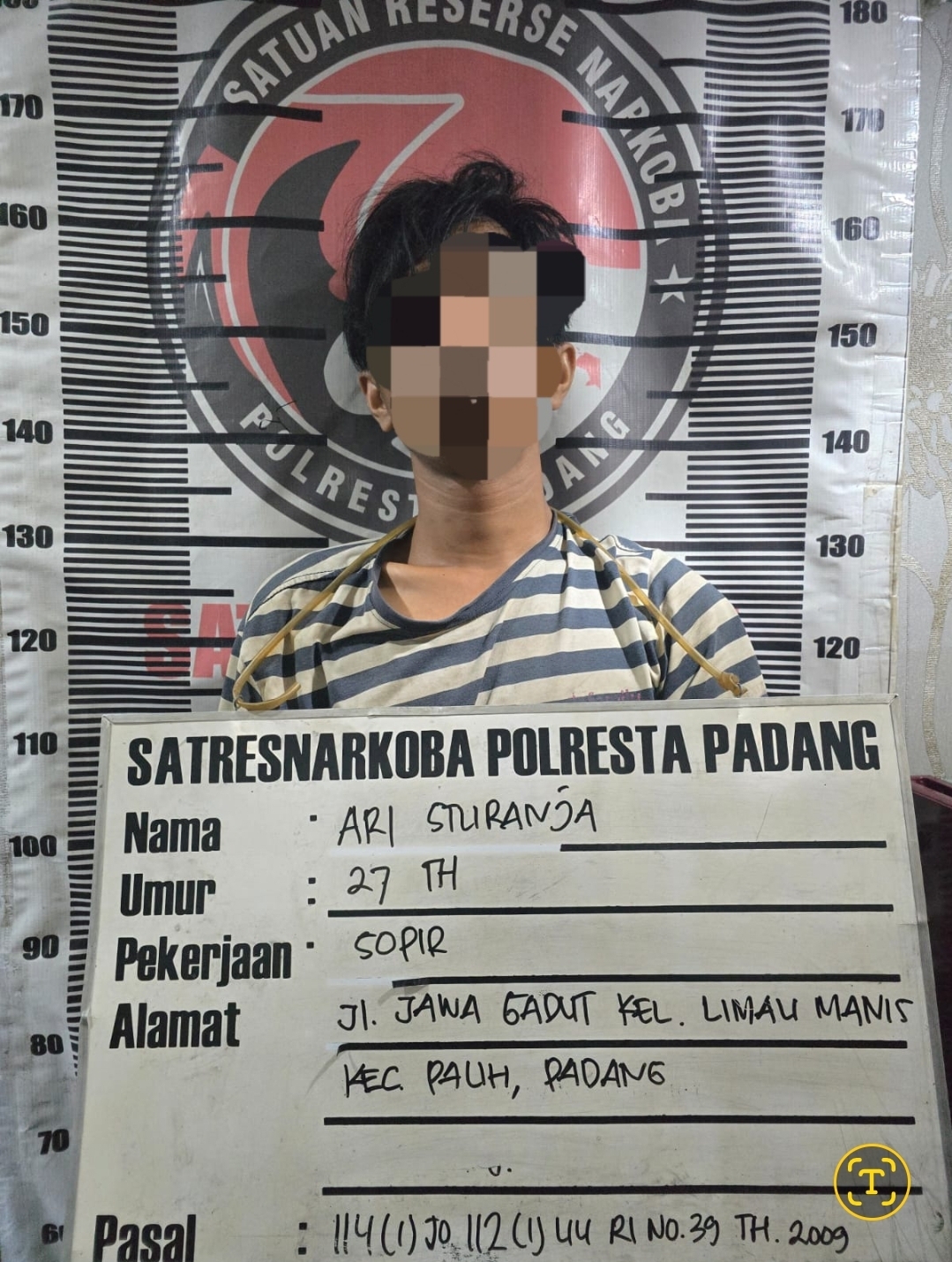 Simpan Tiga Paket Sabu, Pria Inisial AS di Pauh Padang Ditangkap Polisi