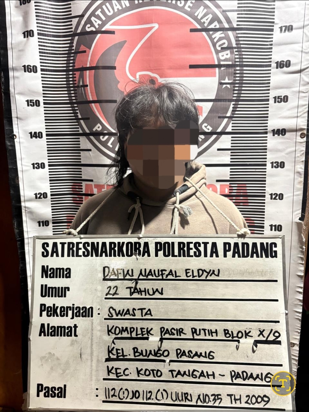 Pemuda Inisial DNE di Padang Kedapatan Simpan 2 Paket Sabu dan 1 Linting Ganja