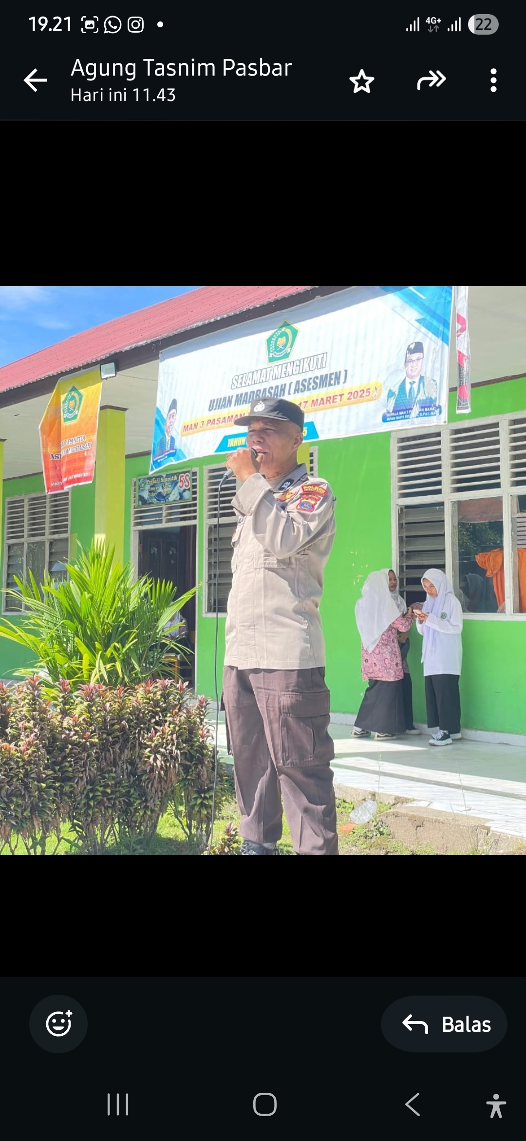 Sosialisasi Tertib Lalu Lintas dan Wawasan Kebangsaan di MAN 3 Pasbar oleh Polsek Kinali