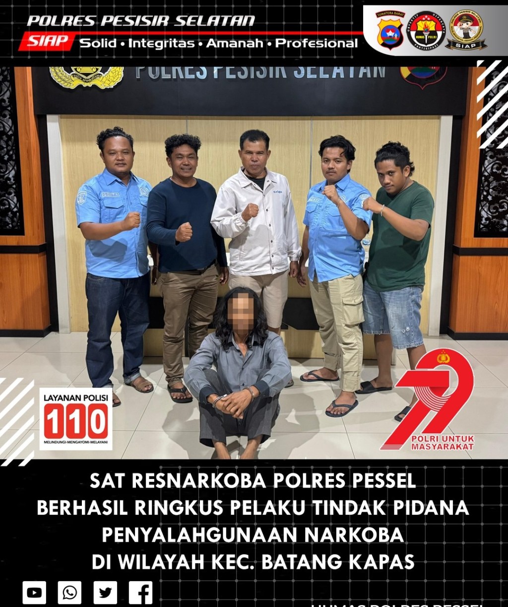 Satresnarkoba Polres Pesisir Selatan Tangkap Nelayan Terduga Pengedar Sabu di Batang&nbsp;Kapas