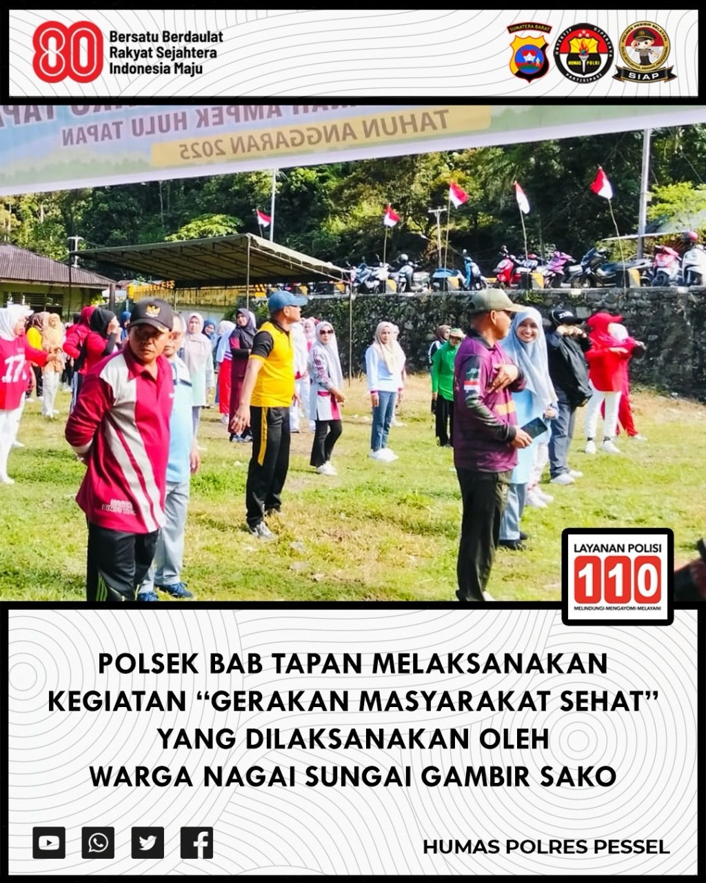 Polsek BAB Tapan Kawal Gerakan Masyarakat Sehat, Ajak Warga Senam&nbsp;Bersama