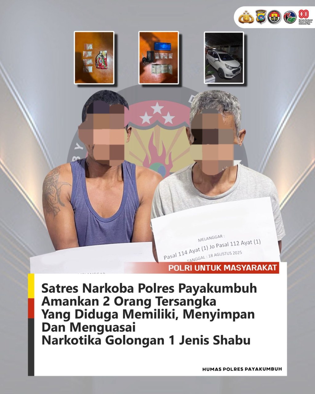 Ungkap Kasus Narkotika, Polres Payakumbuh Ringkus Dua Orang&nbsp;Tersangka