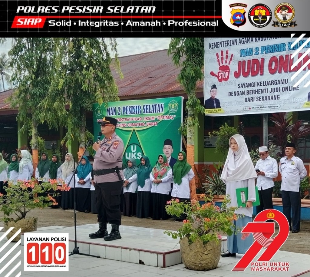 Kapolsek IV Jurai Jadi Pembina Upacara di MAN 2 Pesisir Selatan, Tekankan Kedisiplinan dan Jiwa&nbsp;Nasionalisme