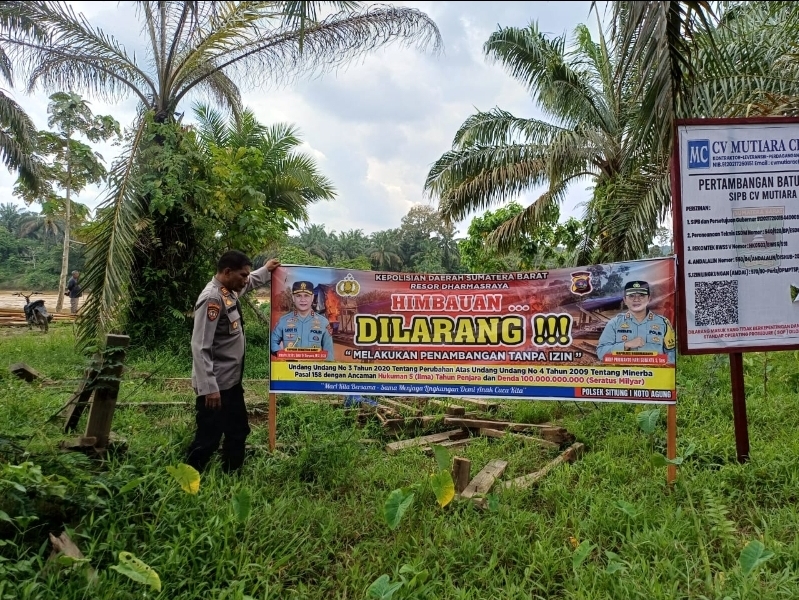 Polsek Sitiung I Koto Agung Monitoring Aktivitas PETI di Dua Lokasi, Tidak Ditemukan Kegiatan Tambang&nbsp;Liar