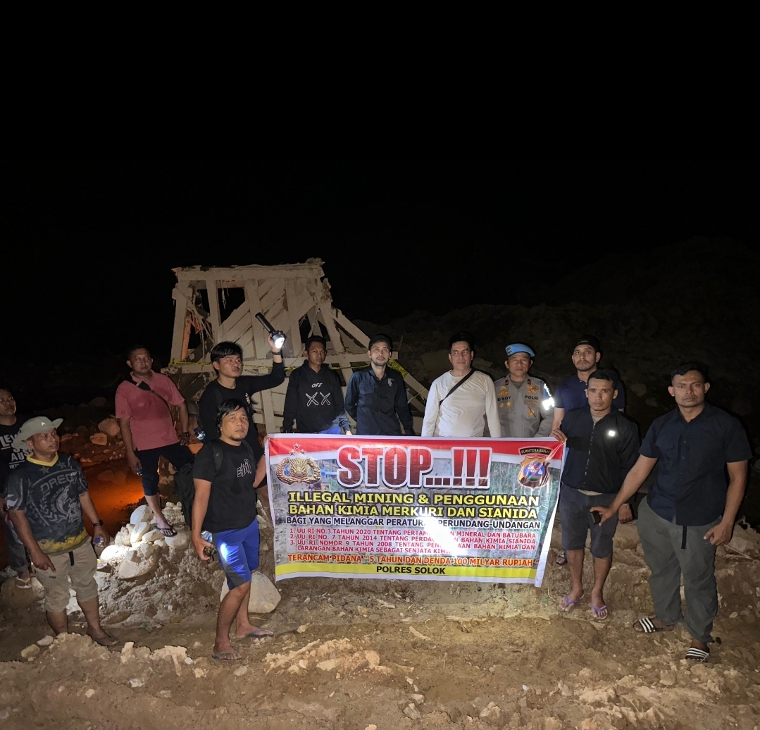 Polres Solok Grebek Tambang Ilegal di Kecamatan Tigo Lurah