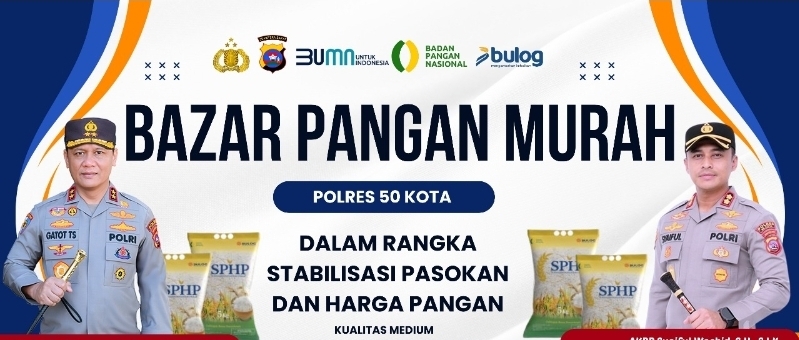 Polres 50 kota Gelar Bazar Murah Stabilitasi Pasokan dan harga&nbsp;Pangan