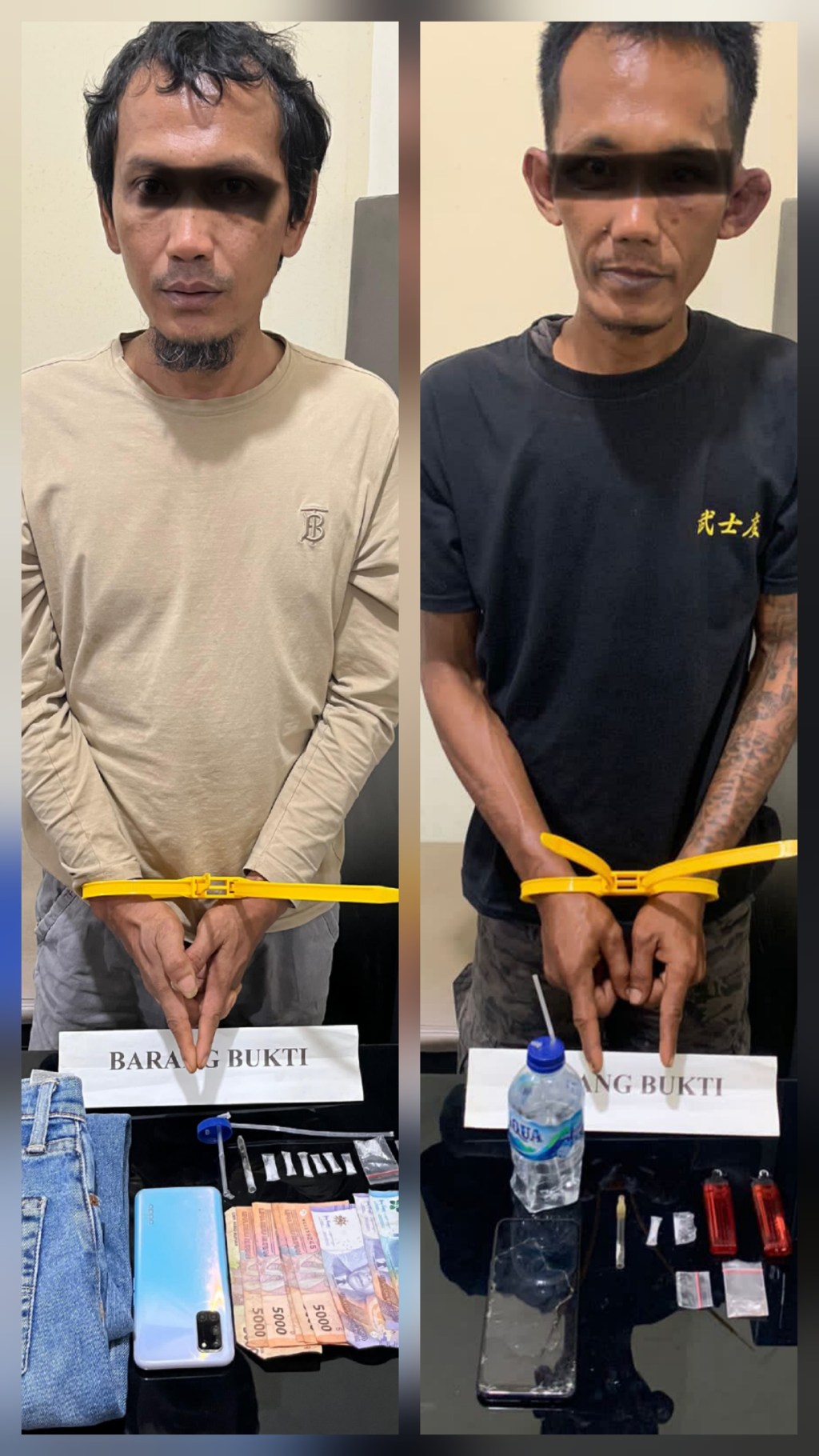 Satresnarkoba Polres Agam Ringkus Dua Pria Penyalahguna Sabu di Tanjung Raya: Total 8 Paket dan Alat Isap&nbsp;Diamankan