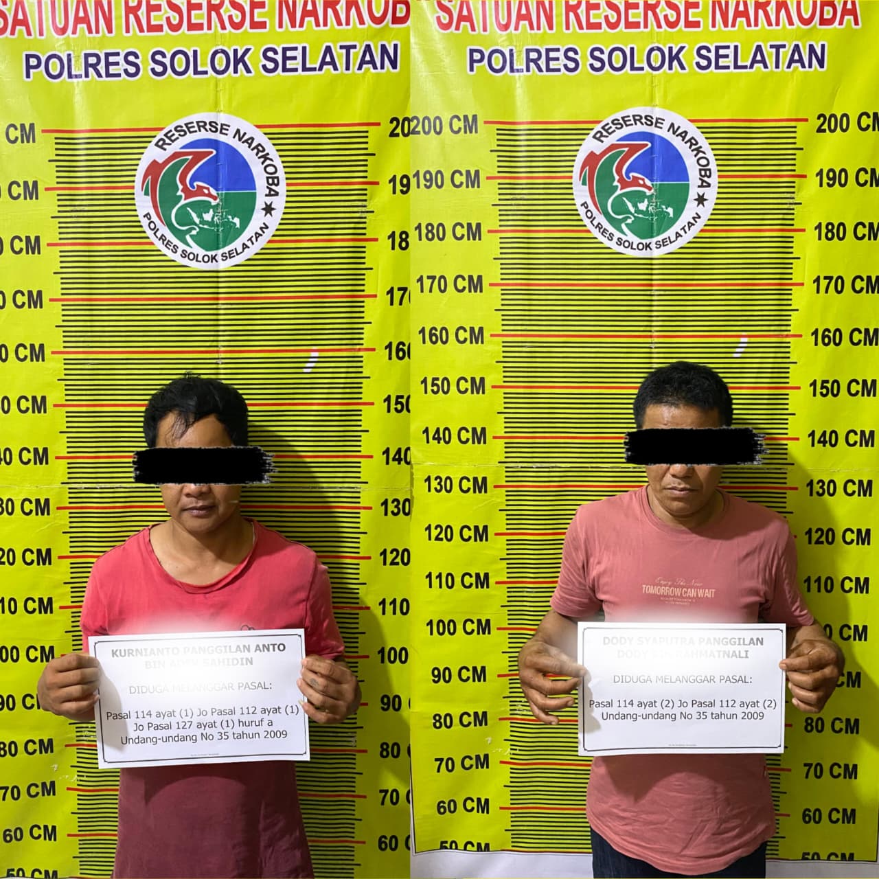 Satresnarkoba Polres Solok Selatan Berhasil Bekuk Dua Pengedar Narkoba