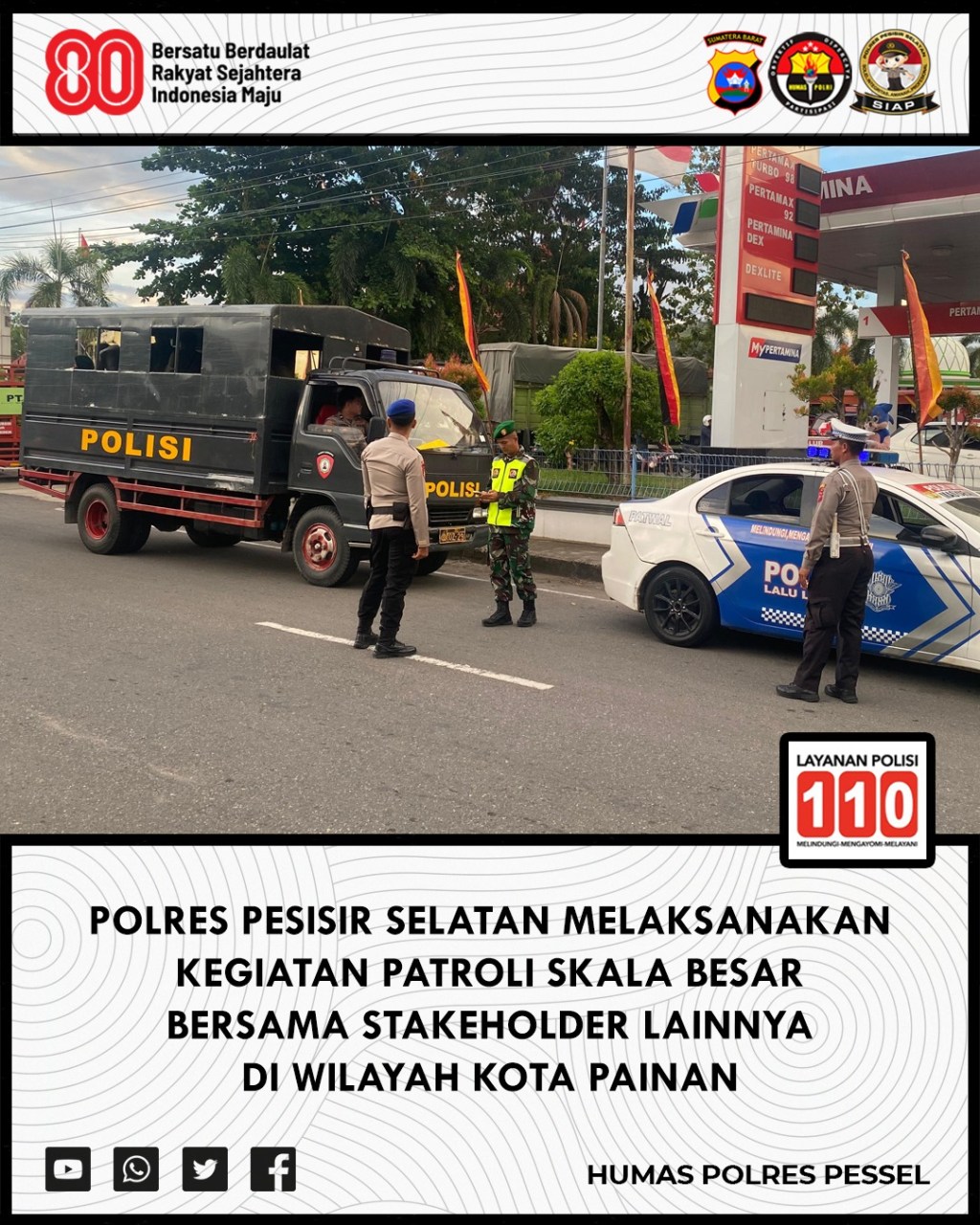 TNI-Polri dan Pol PP Gelar Patroli Gabungan, Pastikan Keamanan di Wilayah Sago dan Painan&nbsp;Timur