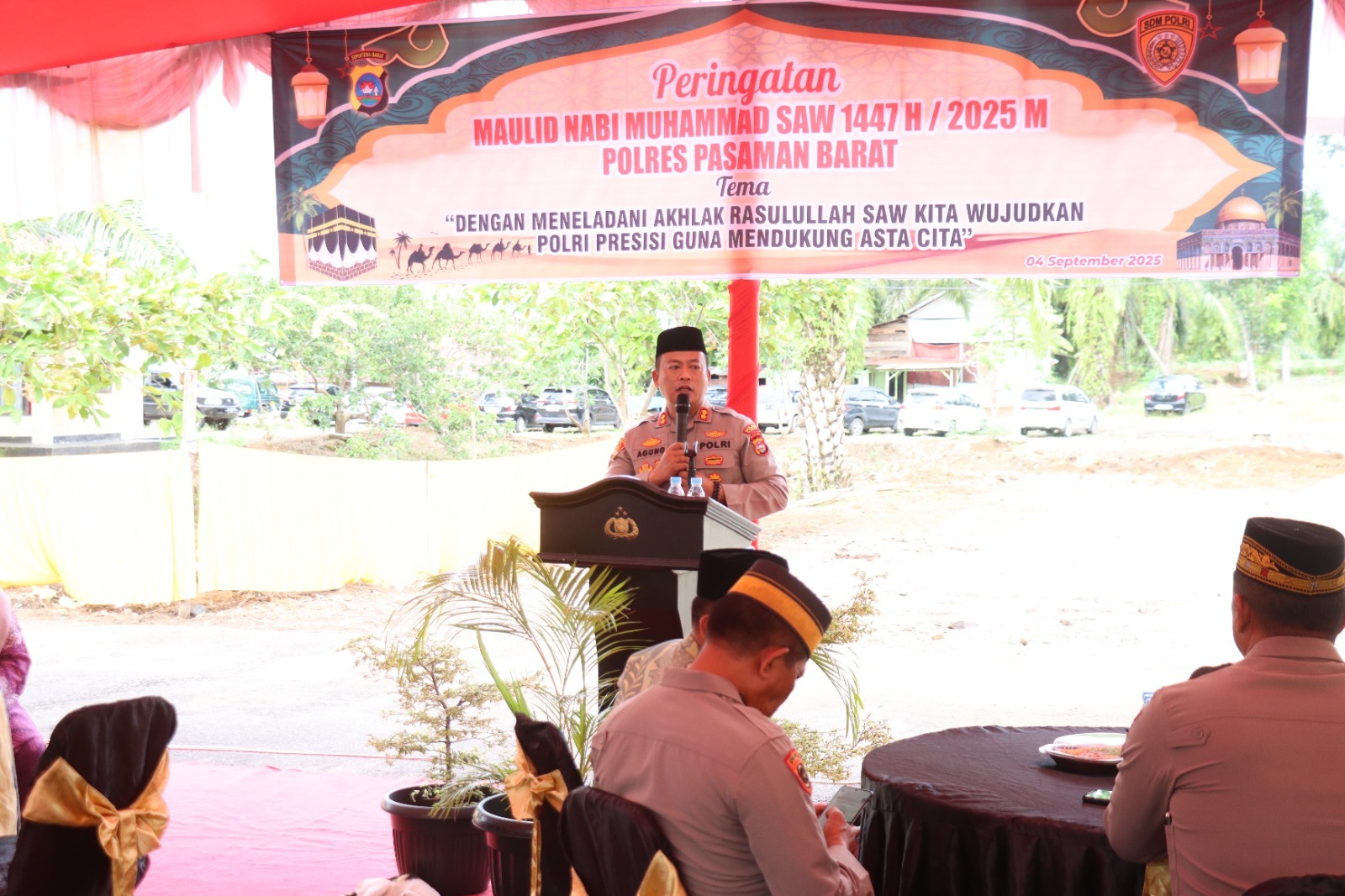 Polres Pasaman Barat Menggelar Peringatan Maulid Nabi Muhammad SAW Sekaligus Peletakan Batu Pertama Pembangunan Mushalla