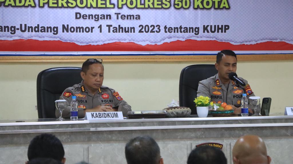 Bidkum Polda Sumbar gelar Sosialisasi Hukum di Polres 50&nbsp;Kota