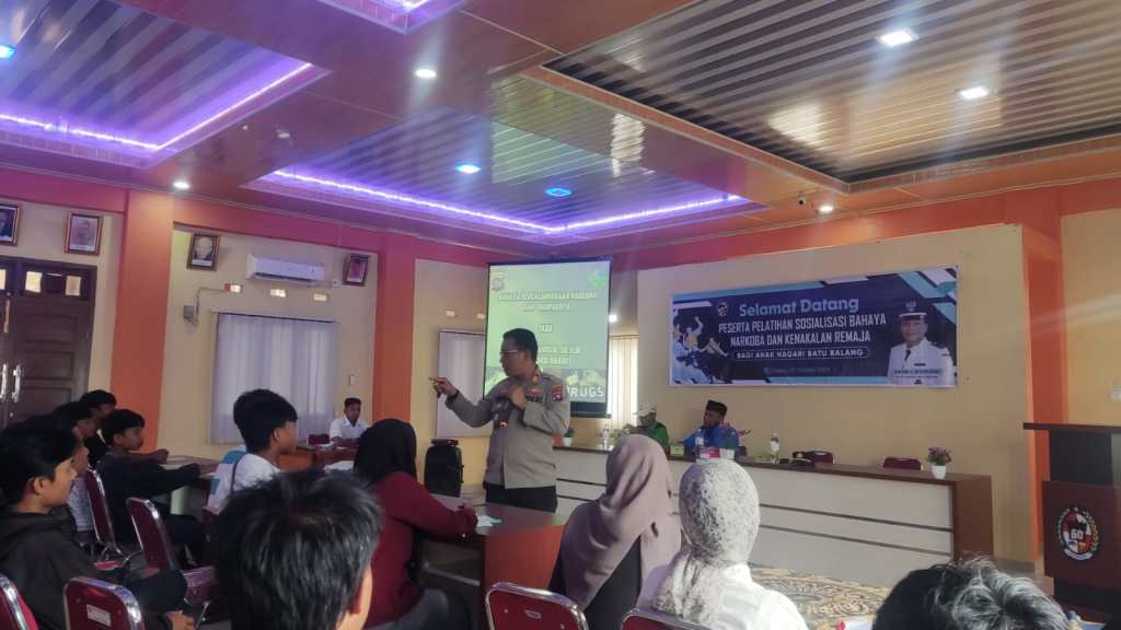 Polsek Harau Gelar Sosialisasi Bahaya Narkoba Dan Kenakalan Remaja Di Nagari Batu&nbsp;Balang